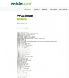Doing a Whois lookup for Moz.com